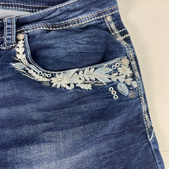 Grace In LA Jeans Women Plus 42x31* P Straight High Rise Blue Faded Denim Tag 22 - Picture 3 of 16